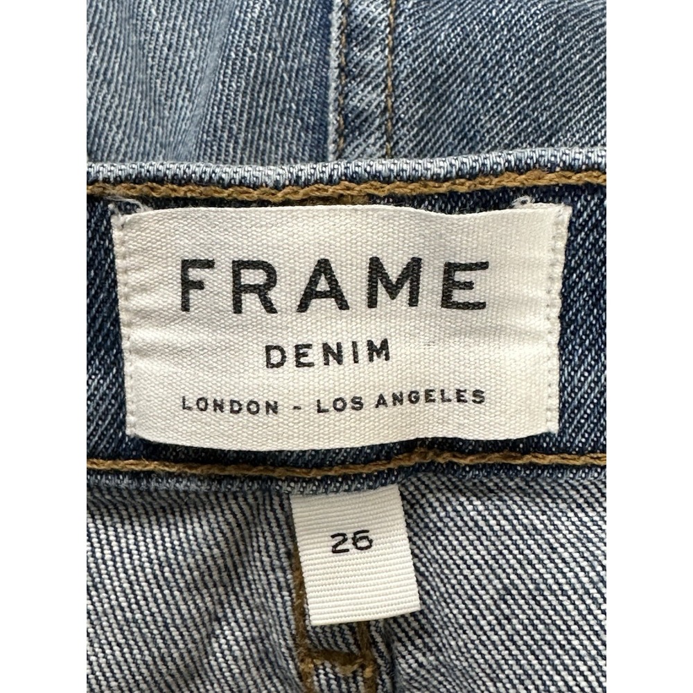 FRAME Denim Le Boy Light Wash High-Rise Straight Leg Distressed Jean Size 26 - Picture 11 of 15